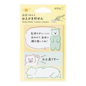 MIDORI | Set Notas Adhesivas (45) DRAWING - Bear