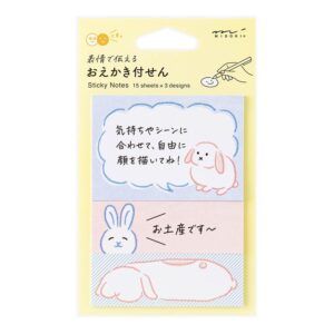 MIDORI | Set Notas Adhesivas (45) DRAWING - Rabbit