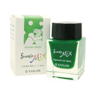 SAILOR | Tintero Vidrio 20 ml CON PIGMENTOS STORIA MIX - Yellow Green