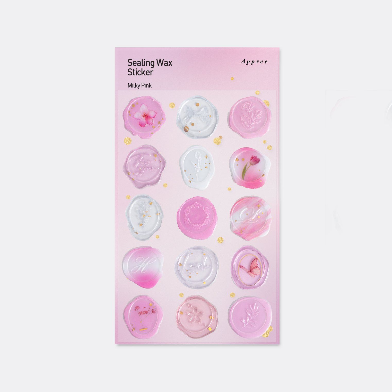 APPREE | Pegatinas sello cera SEALING WAX - Milky Pink