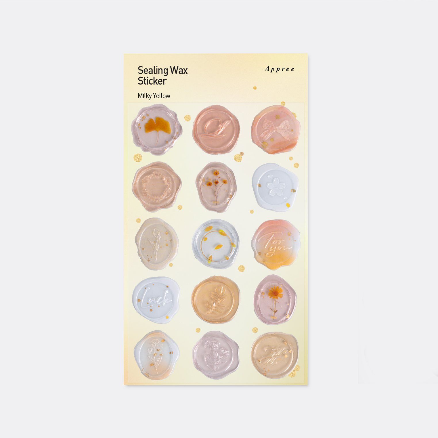 APPREE | Pegatinas sello cera SEALING WAX - Milky Yellow
