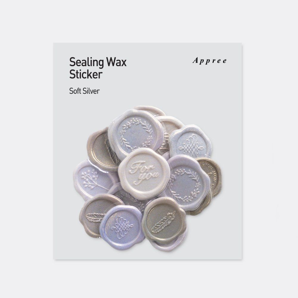 APPREE | Pegatinas sello cera SEALING WAX - Soft Silver