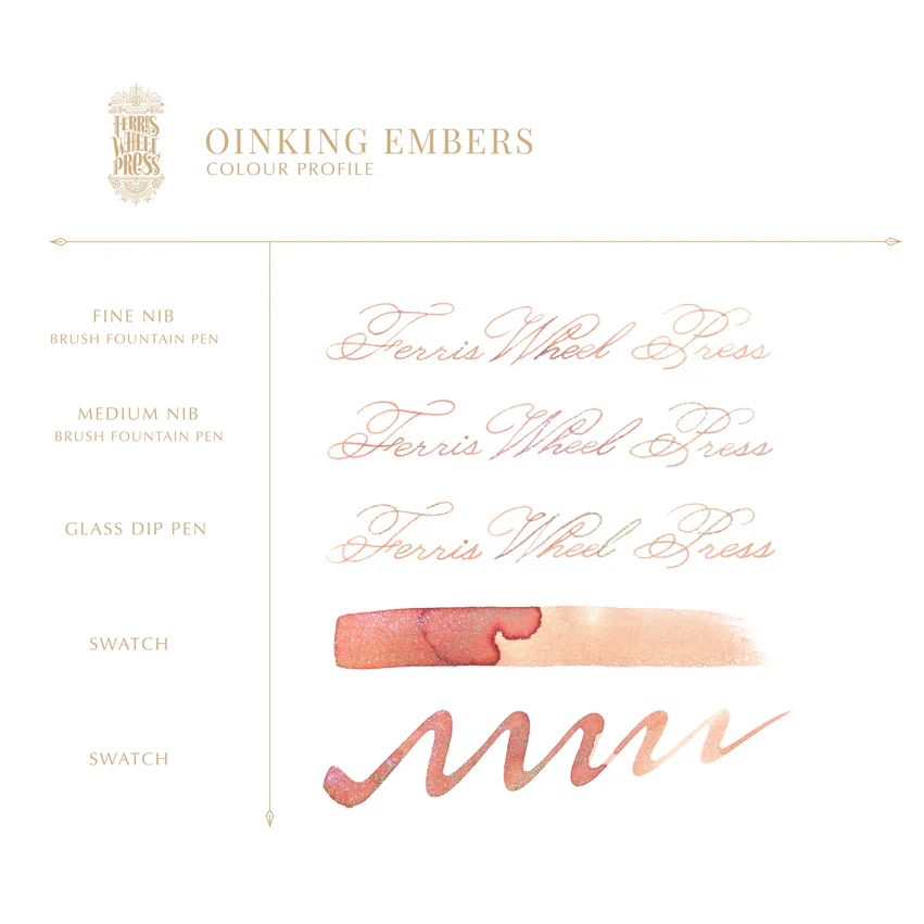 FERRIS WHEEL PRESS | Tintero Vidrio 20 ml - FERRITALES SHIMMER Three Little Pigs - Oinking Embers - Imagen 3