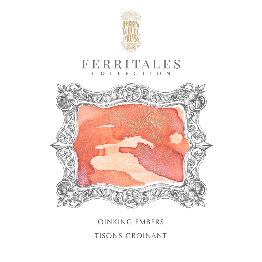 FERRIS WHEEL PRESS | Tintero Vidrio 20 ml - FERRITALES SHIMMER Three Little Pigs - Oinking Embers - Imagen 2