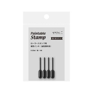 MIDORI | Pack 4 Recambios de Tinta para Sello Roller - Negro