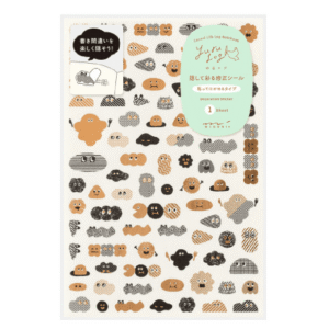 MIDORI | Pegatinas Washi Reposicionables YURU LOG - 1 hoja - Camouflage Mini Monster