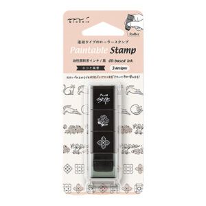 MIDORI | Sello Roller Coloreable - 3 Diseños - Cat & Landscape