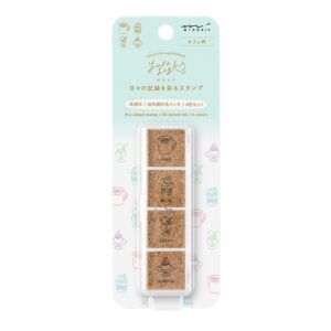 MIDORI | Sello Yuru Log Coloreable - 4 Diseños - Cafe