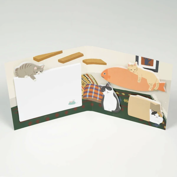 GREETING LIFE | Bloc Notas ANIMAL Die Cut Sticky Notebook - Cat - Imagen 3