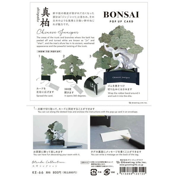 GREETING LIFE | Tarjeta Felicitación Pop Up - BONSAI Makashi - Imagen 7