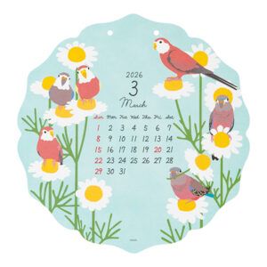 MIDORI | Calendario de pared 2026 Wall-Hanging Die Cut - Bird