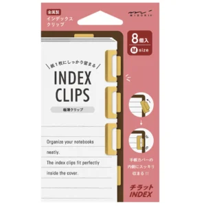 MIDORI | Clips Marcapáginas Metálicos (8) - Index Chiratto Brass