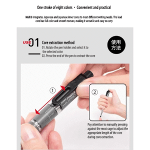PENTEL | Portaminas (5 colores) y Bolígrafo (3 colores) Multifunción SUPER MULTI 8