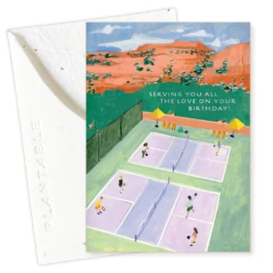 SEEDLINGS | Tarjeta Felicitación Cumpleaños Mini - Pickleball Sprout