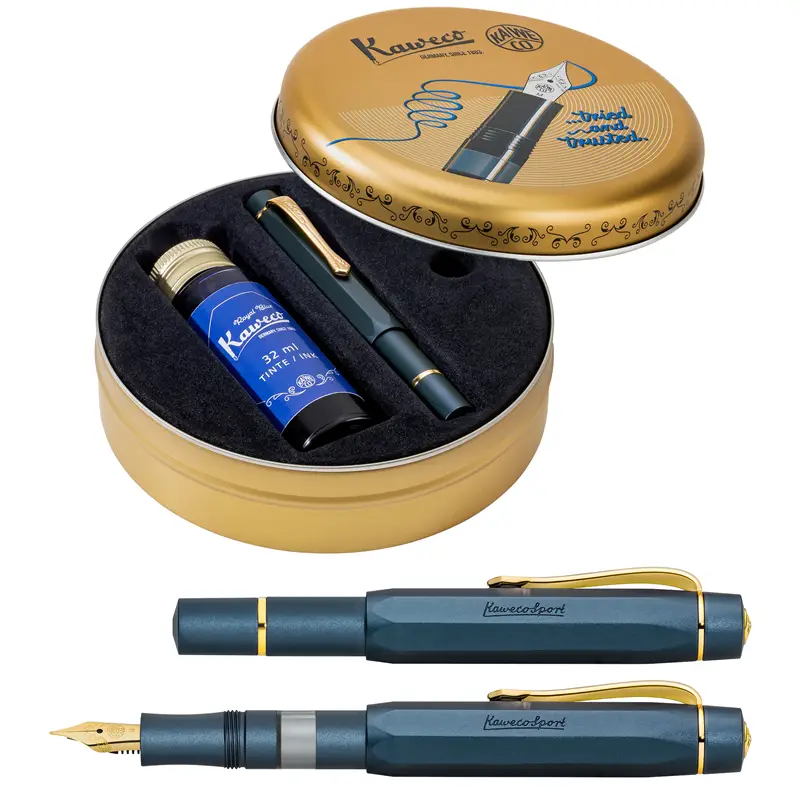 KAWECO | Set Pluma Estilográfica AL SPORT PISTON - Starter Set Navy - Imagen 9