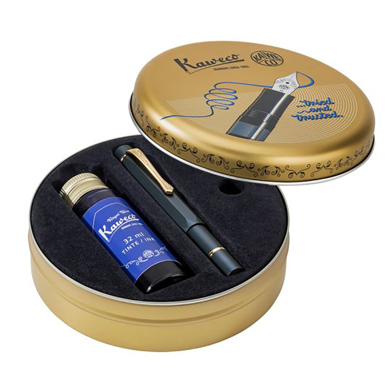 KAWECO | Set Pluma Estilográfica AL SPORT PISTON - Starter Set Navy