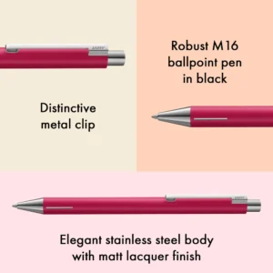 LAMY | Bolígrafo Ballpoint M Acero ECON - Raspberry - Tinta Negra