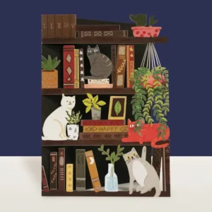 ALLJOY DESIGN | Tarjeta de Felicitación - Cats, Books and Plants