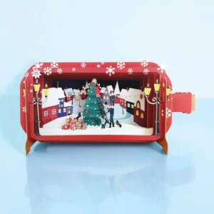 ALLJOY DESIGN | Tarjeta de Navidad 3D - Decorating Village Tree