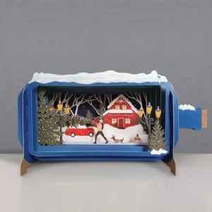 ALLJOY DESIGN | Tarjeta de Navidad 3D - Festive Sausage Dog