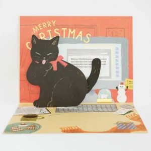GREETING LIFE | Tarjeta de Navidad 3D - Cat and PC