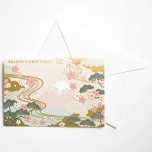 GREETING LIFE | Tarjeta de Navidad ONG MÉDICOS DEL MUNDO - Fuji in cherry blossom