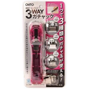 OHTO | Grapadora de Clips 3-Way GACHUCK - Pink