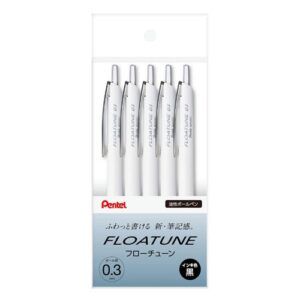 PENTEL | Pack 5 Bolígrafos FLOATUNE 0,3 mm – Tinta Negra