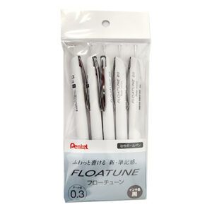 PENTEL | Pack 5 Bolígrafos FLOATUNE 0,3 mm – Tinta Negra