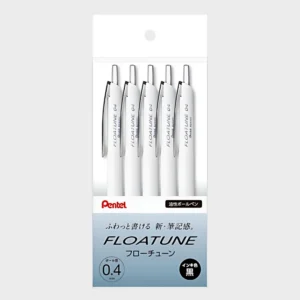 PENTEL | Pack 5 Bolígrafos FLOATUNE 0,4 mm – Tinta Negra