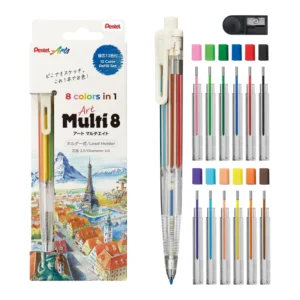 PENTEL | Pack Portaminas 2 mm (8 colores) MULTI 8 ART y 12 minas