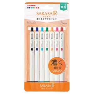 ZEBRA | Pack 7 Bolígrafos Gel 0.4 mm Sarasa R