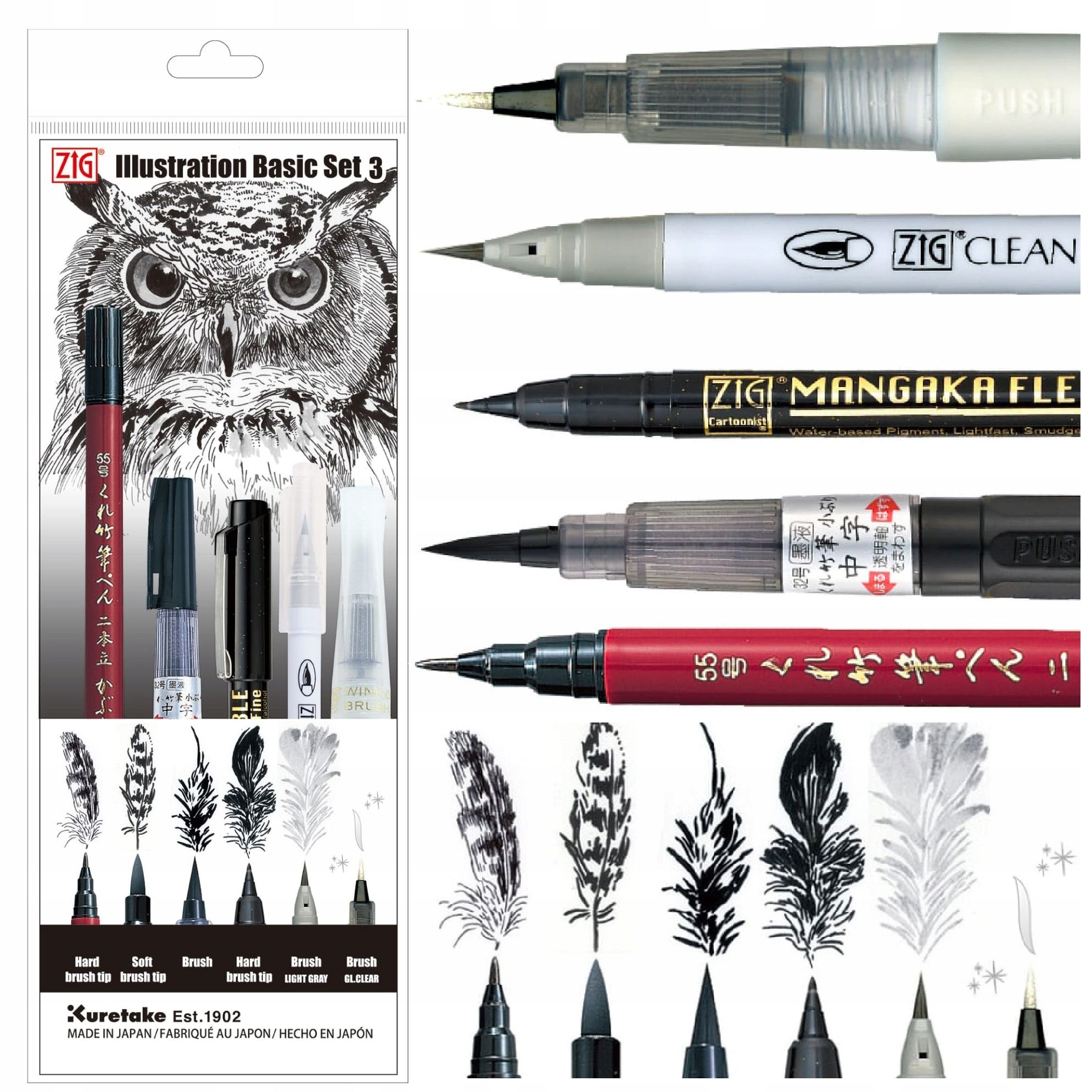KURETAKE | Kit de ilustración con brush pens - Basic Set 3