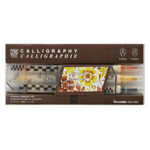 KURETAKE | Pack 3 Rotuladores doble punta ZIG CALLIGRAPHY - Orange Brown