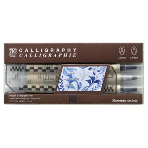 KURETAKE | Pack 3 Rotuladores doble punta ZIG CALLIGRAPHY - Platinum Blue