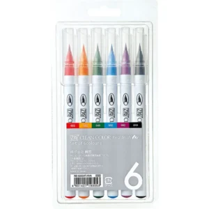 KURETAKE | Pack 6 Real Brush Pens - ZIG Clean Color