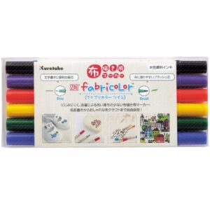 KURETAKE | Pack 6 Rotuladores para Tela ZIG FABRICOLOR Twin - A