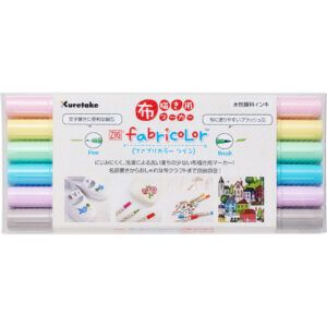 KURETAKE | Pack 6 Rotuladores para Tela ZIG FABRICOLOR Twin - B