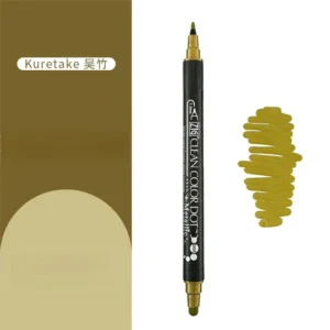 KURETAKE | Rotulador doble punta ZIG Clean Color DOT Metallic - Gold
