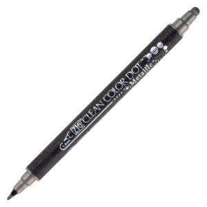 KURETAKE | Rotulador doble punta ZIG Clean Color DOT Metallic - Silver
