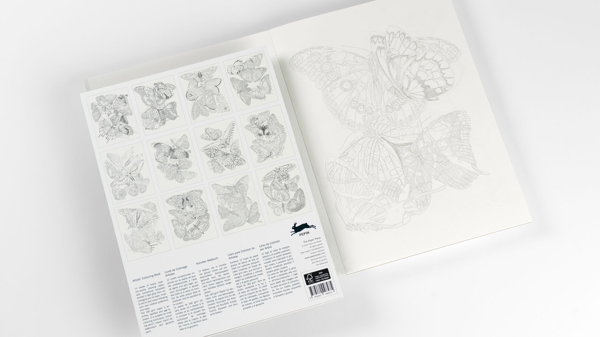 THE PEPIN PRESS | Libro A3 ilustraciones para colorear - Butterflies - Imagen 5