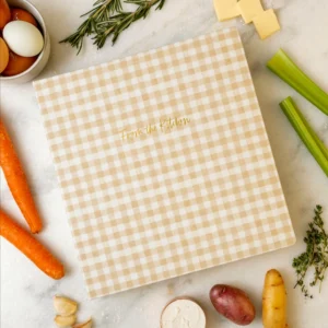 1CANOE2 | Archivador Recetas Anillas Grande - Beige Gingham