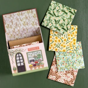 1CANOE2 | Set 20 Tarjetas Ilustradas y 20 Sobres en Caja - Flower Shop