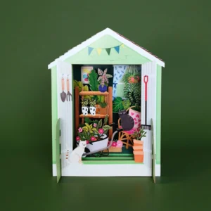 ALLJOY DESIGN | Tarjeta de Felicitación 3D - Cats In Garden Shed