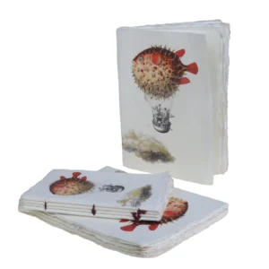 EPIGRAM | Cuaderno A5 Liso Artesanal Algodón - Hot air balloon