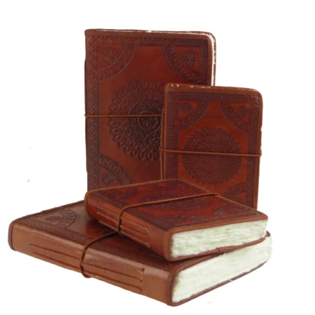 EPIGRAM | Cuaderno B7 cm Liso Artesanal Algodón – Camel Leather