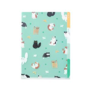 MIDORI | Archivador 3 fundas transparentes A5 - Cats A