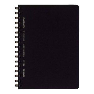 KOKUYO | Cuaderno Soft Ring A6 Cuadriculado 5mm (70 hojas) - Negro