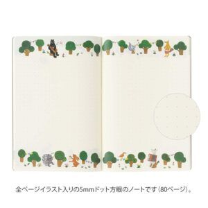 MIDORI | Cuaderno B6 Malla Puntos YURU LOG - Forest Animal