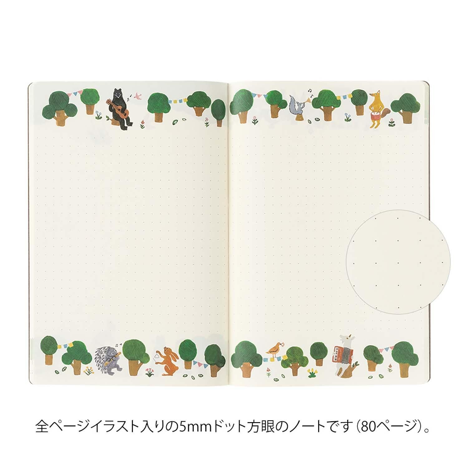 MIDORI | Cuaderno B6 Malla Puntos YURU LOG - Forest Animal - Imagen 2